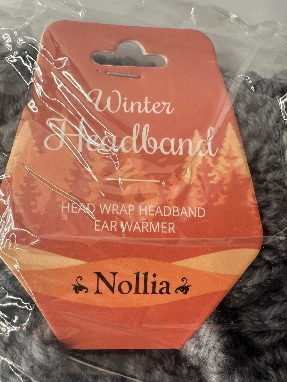 NWT Nollia Cable Knit Winter Headband Ear Warmer Gray One Size